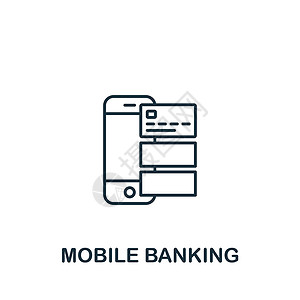 电话线性图标手机银行图标 用于模板 网页设计和信息图形的单色简单银行图标硬币交换现金电话商业服务卡片手机会计网络设计图片
