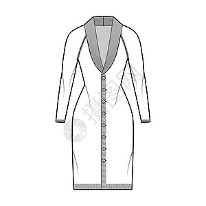 小萝莉拉达莫兰用长长的拉布兰袖子 装配身体 修剪 缝合等技术时装图解夹克计算机针织品套衫人员衬衫毛衣服饰草图裙子设计图片