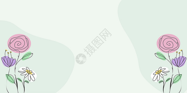 规则六边形边框空白的框架装饰着抽象的现代化形式的花朵和叶子 空旷的现代边框被组织愉快的五颜六色的线条符号包围卡通片粉色墙纸雏菊计算机花卉图案婚设计图片