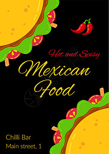 早餐菜单美味墨西哥玉米玉米饼食品庆祝活动菜单模板设计图片
