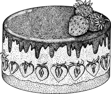 毛孔出大美味的甜点和甜点 手画出流行传统甜点的插图蛋糕美食烹饪食物面包早餐生日庆典食谱盘子设计图片