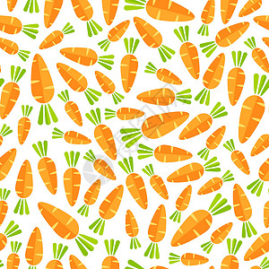 蔬菜扁尖扁橙胡萝卜蔬菜无缝模式庆典包装墙纸橙子菜单饮食织物卡通片打印插图设计图片