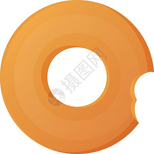 釉面的明亮的 bittem 甜甜圈 没有节食日标志 不健康食品 甜快餐 糖零食 额外卡路里概念 在卡通风格的白色背景上孤立的种群矢量图设计图片