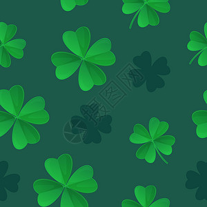 四圣兽圣帕特里克日绿色木质无缝模式 可以用作布料纹理 以现实的卡通风格显示股票矢量设计图片