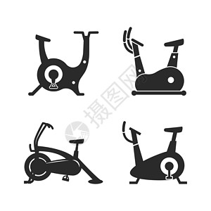 运动健身图标运动自行车健身图标有氧运动纺纱机器锻炼训练标识俱乐部活动饮食健身房设计图片