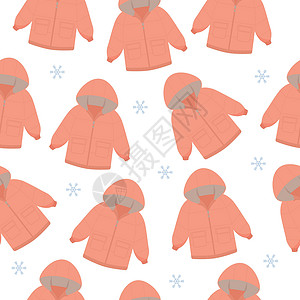 冬季夹克无缝模式 暖热夹克 冬季服装衣服配饰口袋季节插图假期雪花庆典新年外套设计图片