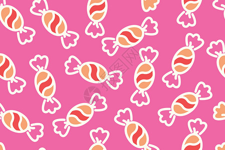 甜口无缝纹理背景 带有粉色的糖果设计图片