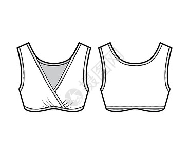 Bra 内衣技术时装图解 用收集的套子 宽肩带和长肩带男人小样比基尼女性衣服蕾丝胸衣插图运动胸部设计图片