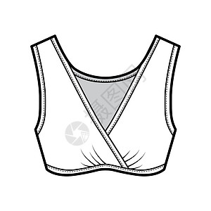 Bra 内衣技术时装图解 用收集的套子 宽肩带和长肩带运动游泳衣文胸插图女性女士带子服饰蕾丝身体设计图片