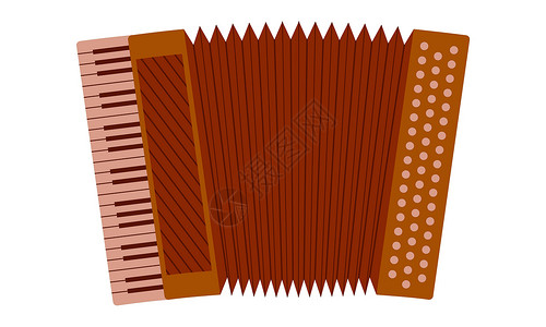 风琴折钢琴手风琴在白色背景上被隔离 音乐仪器 手感应器 平板风格 矢量设计图片