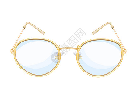 复古框架眼镜在白色背景上隔开的眼镜设计图片