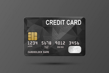 信用卡模板矢量 3d 逼真的黑色信用卡隔离 用于样机 品牌的塑料信用卡或借记卡设计模板 信用卡付款概念 正视图终端代码店铺小样购物交易付款设计图片