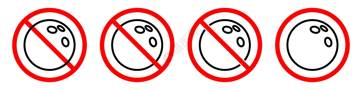 被打托塔天王没有保龄球标志 保龄球是被禁止的 一套红色标志活动爱好运动车道闲暇插图比赛网络游戏罢工设计图片