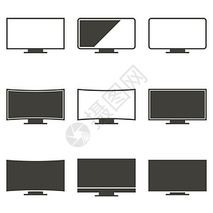主题电视的矢量插图视频控制板水晶屏幕监视器空白技术宽屏电子展示背景图片