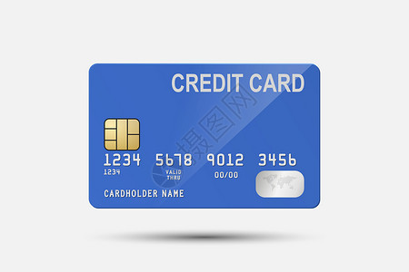 店铺品牌形象样机矢量 3d 逼真的蓝色信用卡隔离 用于样机 品牌的塑料信用卡或借记卡设计模板 信用卡付款概念 正视图近场小样终端现金借方信用交易设计图片