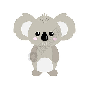 大一新生可爱的卡通人物Koala熊在白色背景上被孤立 打印儿童聚会 动物贺卡 儿童发展字母表 用手做矢量图解 Kola设计图片