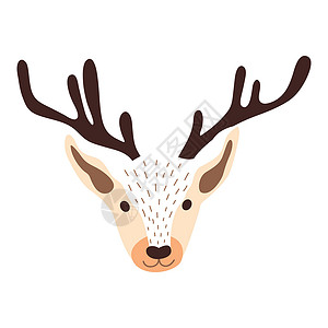 鹿头矢量说明假期哺乳动物驼鹿剪贴簿驯鹿鹿角卡通片动物园动物学野生动物图片
