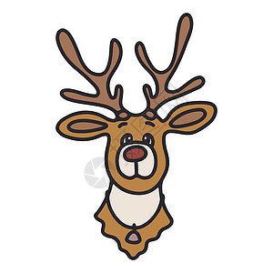 鹿嘴山庄鹿的矢量说明卡通片插图艺术鹿角野生动物哺乳动物喇叭荒野动物棕色设计图片