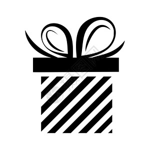 礼图标带弓的礼物盒 黑色双影礼设计图片