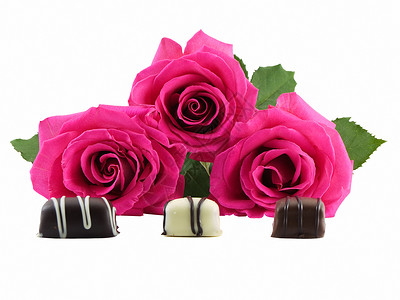情人节巧克力和玫瑰背景图片