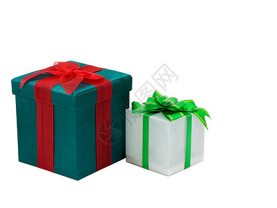 圣诞节礼物 白色的 假期 绿色的背景图片