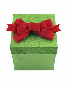 圣诞礼物 红色的 绿色的 白色的 假期 丝带 惊喜 展示背景图片