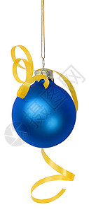 圣诞节装饰 玩具 庆典 蓝色的 冬天 装饰品 丝带背景图片