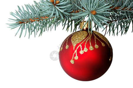 圣诞树装饰 装饰品 玻璃 假期 红色的背景图片