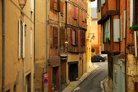 阿尔比恩街法国阿尔比的中世纪街背景