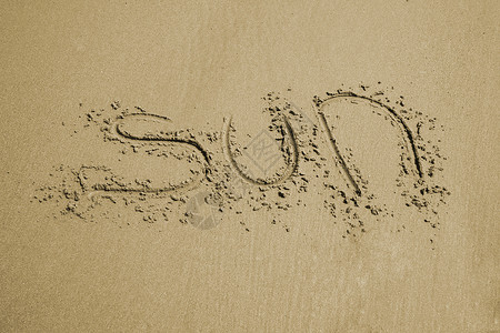 太阳在沙沙中 海 写作 刮 旅行 画背景图片