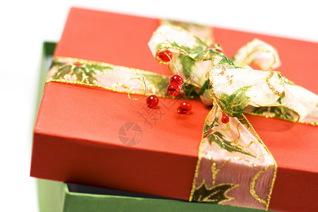 红色和绿色礼品盒 情人节 红色的 绿色的 盒子背景图片