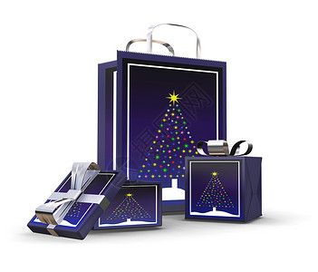圣诞购物 插图 零售 盒子 季节 假期 礼物 季节性的背景图片