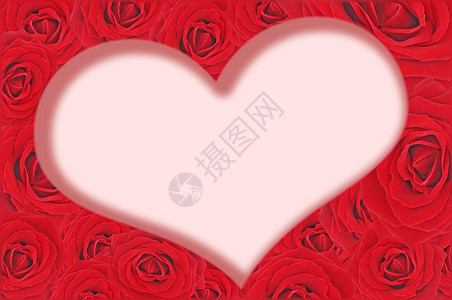 红玫瑰和内心的心图片