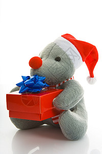 带鼠标的圣诞节装饰 白色的 庆典 闪亮的 假期 季节背景图片
