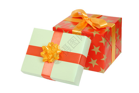 孤立礼物 圣诞节 庆典 丝带 盒子 生日背景图片