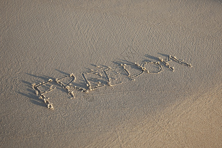 海滩上写着的文字 假期 邀请函 棕色的 自然背景图片