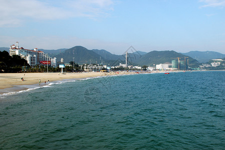 中国海滨 海岸 水 深圳 黄色的背景图片