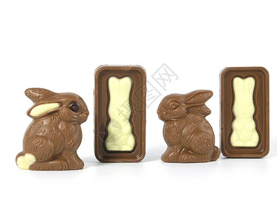 巧克力复活节兔子 惊喜 美食 糖果 甜点 糖 食物背景图片