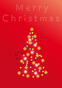 新年卡 圣诞节 雪 假期 红色的 雪花 球背景图片