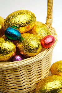 复活鸡蛋 喜庆的 篮子 白色的 棒棒糖背景图片