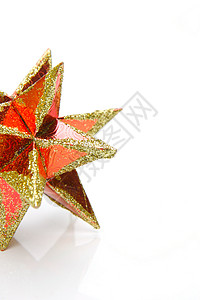 圣诞星 白色的 金子 装饰品 假期 喜庆的 树 季节背景图片