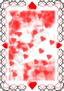心脏框架 情人节 假期 喜庆的 红色的 热情 插图背景图片