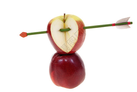 苹果 心 节 箭 食物 假期背景图片