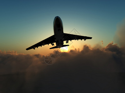 飞在云层上空的飞机上 航空 飞行 晴天 天气 旅行图片