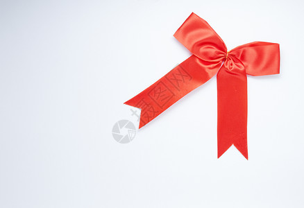 红丝带 假期 弓 喜庆的 盒子 生日 白色的背景图片