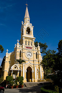 胡志明市查坦教堂背景图片