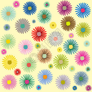 彩色花花 叶子 插图 空的 假期 快乐的 展示背景图片