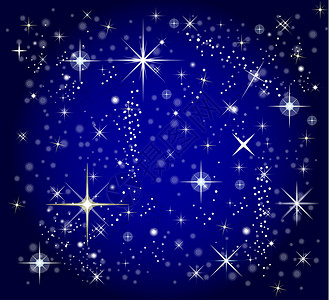 深蓝天空和恒星背景 庆典 卡片 插图 星星 闪耀背景图片