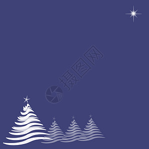 圣诞树和蓝印地歌星背景图片