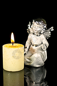圣诞天使与蜡烛 装饰品 希望 乡愁 烛光 装饰风格 圣诞节背景图片